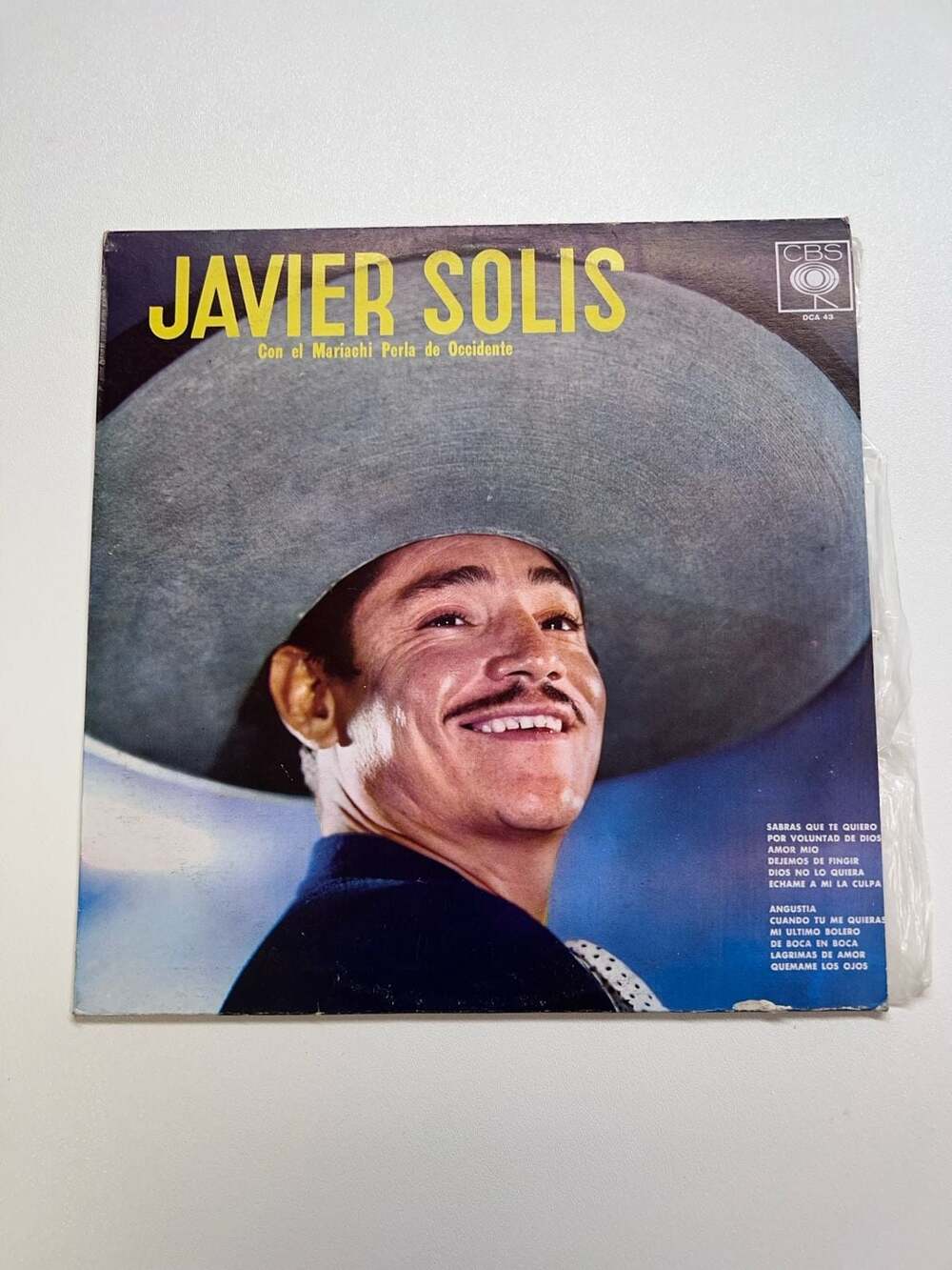 Javier Solis Con El Mariachi Perla De Occidente Vintage LP Vinyl CBS DCA 43